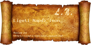 Ligeti Napóleon névjegykártya